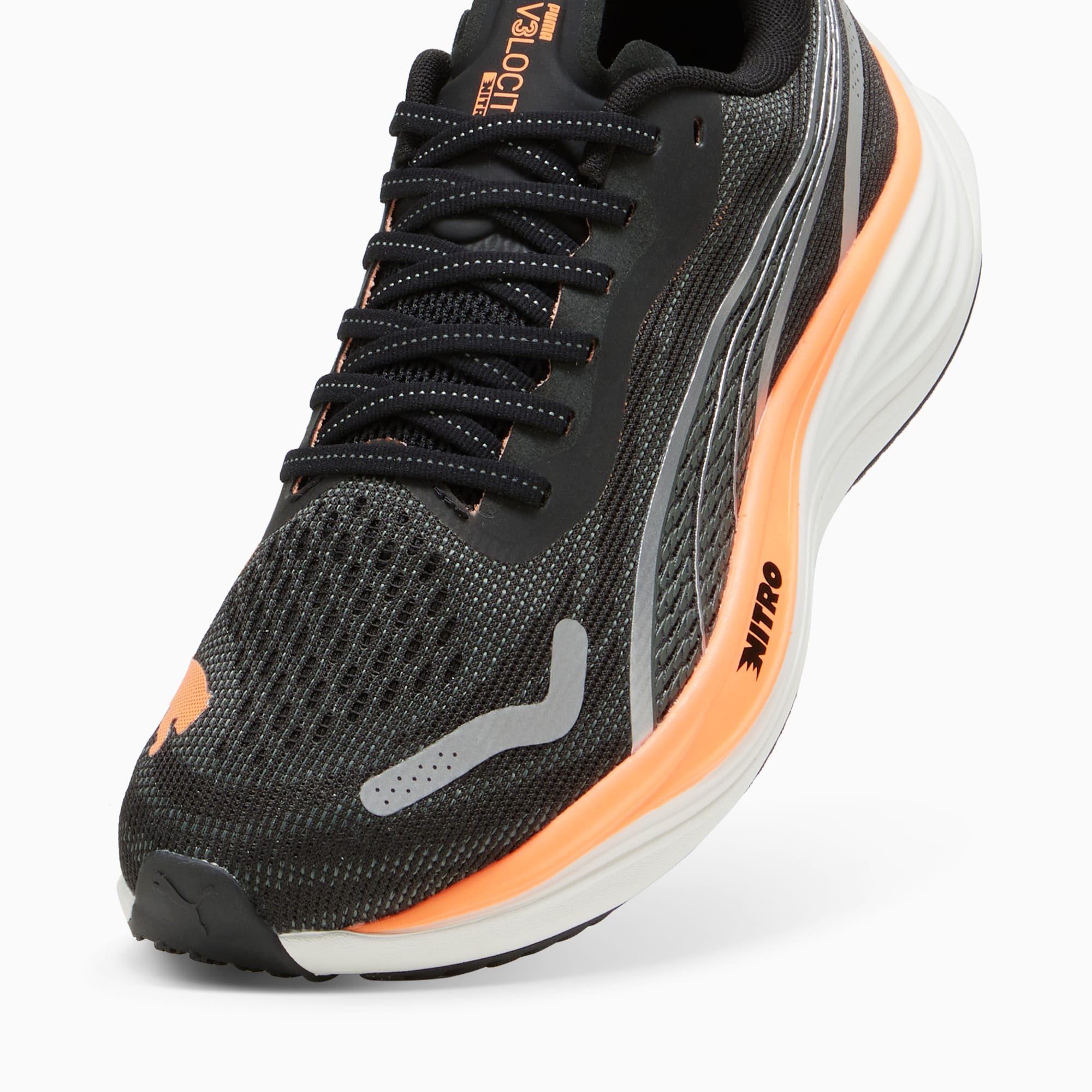 PUMA Velocity NITROâ¢ 3 brede hardloopschoenen, Zilver/Zwart